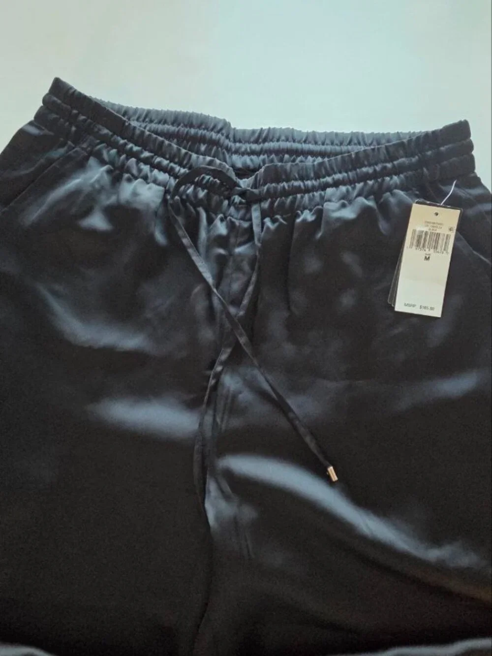 $165 Lauren Ralph Lauren Satin Charmeuse Wide-Leg Pant Black Size M - Picture 11 of 11